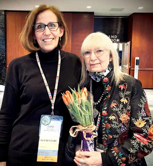 Nancy with art educator Jane Montero.